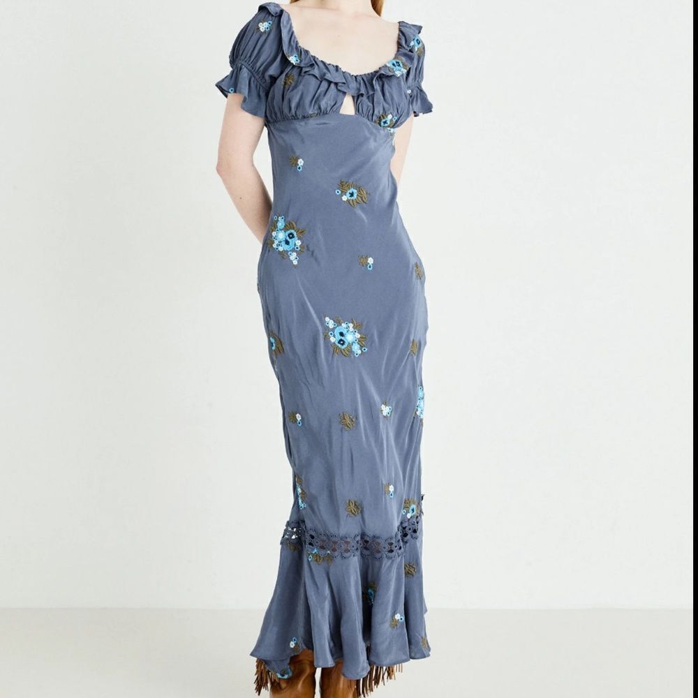 Free People Bali Santa Cruz Embroidered Maxi Dress NWOT